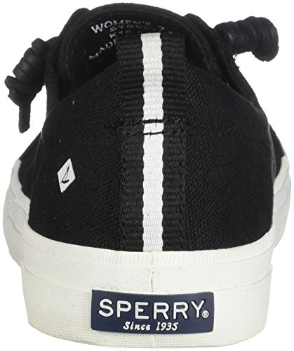 Sperry womens Sperry Crest Vibe Sneaker, Black Linen, 6.5 Wide US3