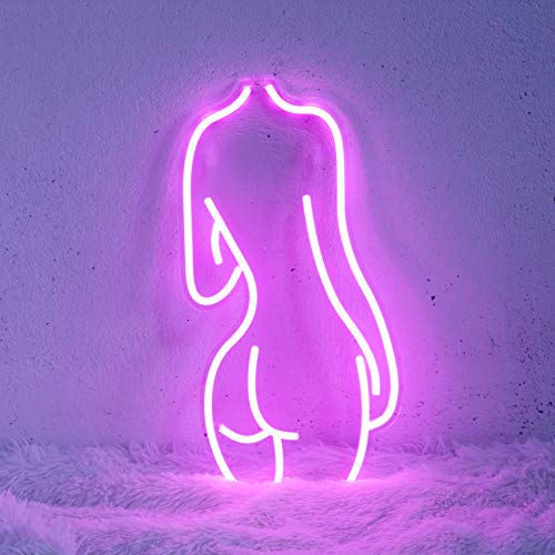 IMEGINA Lady Back LED Neon Sign,Art Decorative Lights 19.7"x10.5"Inch, Wall Sign Hanging Led for Beer Pub Home Bar Window Restaurant Decoration (Pink)