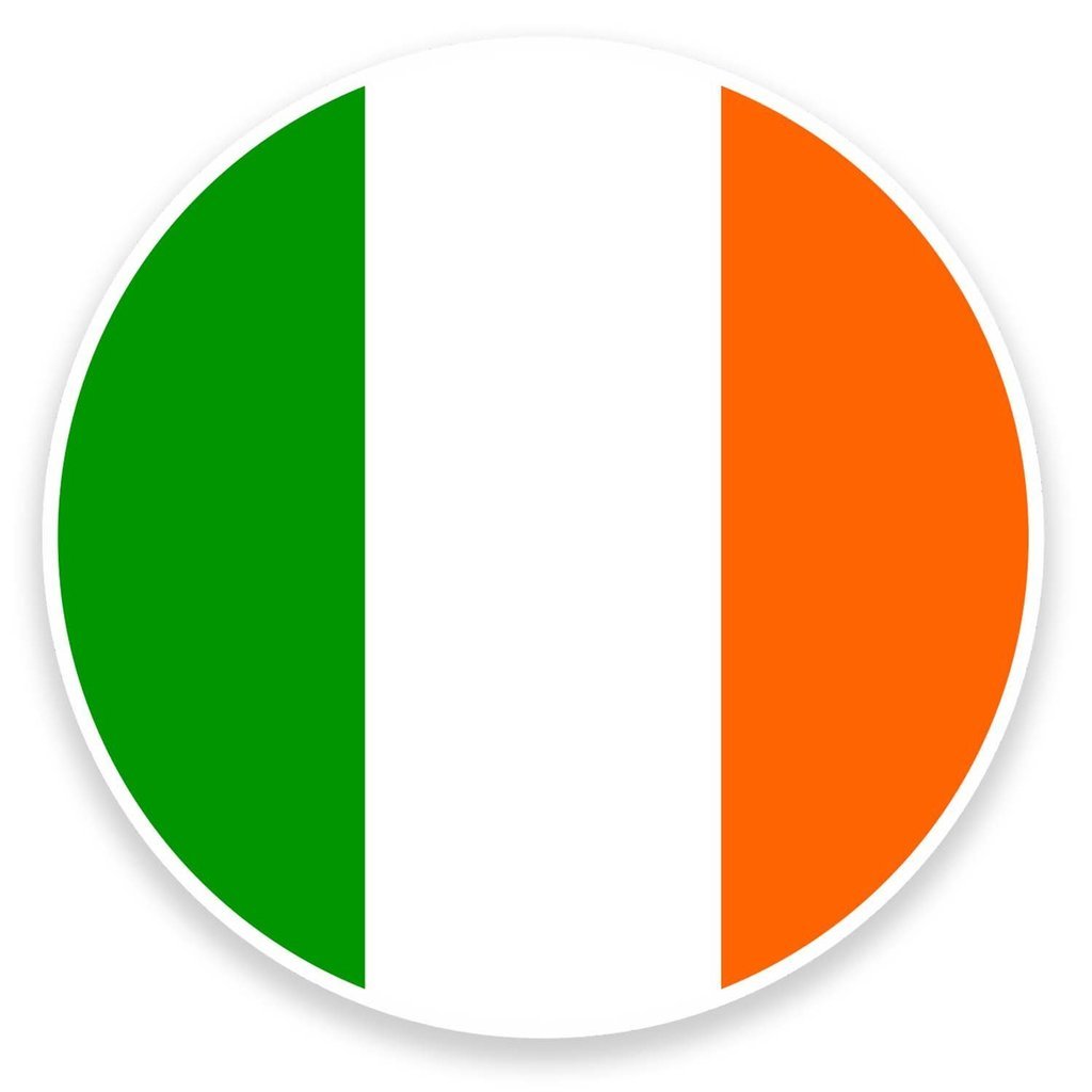 Destinationvinyl Multi 2 X 10Cm/100Mm Ireland Flag Window Cling Sticker Car Van Campervan Glass #9088