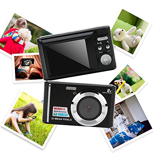 Câmera digital, câmera HD de 21 MP de 2,4 polegadas, mini câmera recarregável Tela de cristal líquid
