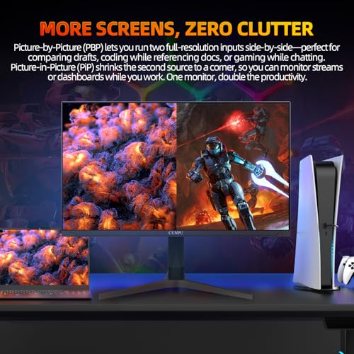 Image of CUNPU 32 Inch 4k Gaming Monitor, 144Hz UHD Fast IPS Panel, 1ms GTG, sRGB 120%,10 Bit, Gsync & FreeSync, Support Xbox PS5 4k 120Hz VRR ALLM, HDMI 2.1,DP 1.4, Height /Vertical Adjustment