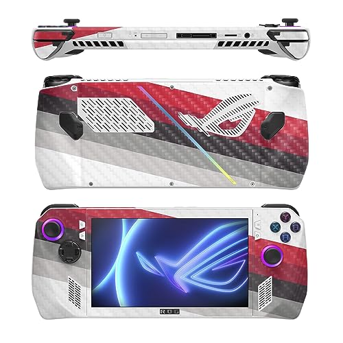 Image of MightySkins Carbon Fiber Skin Compatible with Asus ROG Ally - Slant Stripes | Protective, Durable Textured Carbon Fiber Finish | Easy to Apply