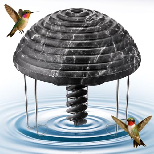 Hohean Water Agitator for Bird Bath, Battery Birdbath Water Circulator, Waterproof and Quiet, Energy Saving Bird Bathtub Mixer for Patio Garden Pond Decoration(Black Texture,1 Pack)