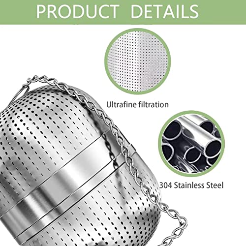 Tea Strainers For Loose Tea, Tea Infuser Tea Steeper 304 Stainless Steel, Extra Fine Mesh Tea Ball For Brew Tea, 2 Pack Tea Diffuser With Lid And Drip Tray, Tea Filter To Brewing Steeping Loose Leaf #TOP2