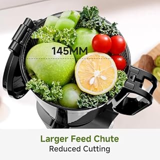 AMZCHEF Automatic Cold Press Juicer Machines 250W Free Your Hands -145MM Opening and 2L Capacity Slow Juicers for Whole Fruit and Vegetable, Bright Grey