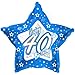 Produktbild Creative Party Happy 40th Birthday blauer Stern Ballon (46cm) (Blau)