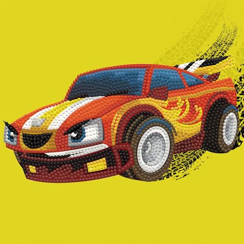 Image of DIAMOND DOTZ Hot Rod Dotz Box Car Diamond Painting Kits for Adults - Diamond Art Kits a Relaxing Creative Craft Kit with Dotz Gems 8.7 inchx8.7 inch
