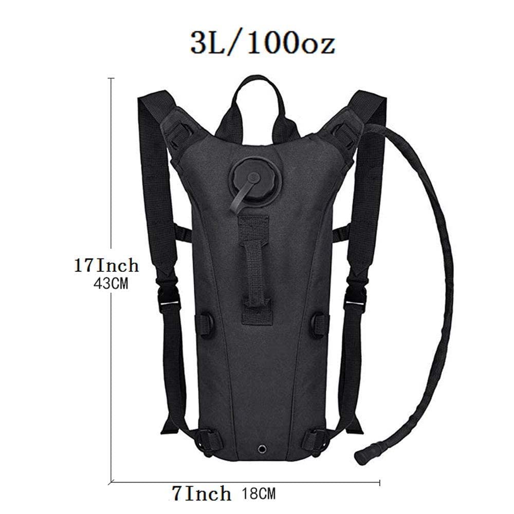 Mochila táctica de hidratación de agua, mochila de transporte de hidratación, mochila de 3 L, clase militar, a prueba de fugas para correr, ciclismo, senderismo