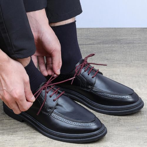 Image of Handshop 3 Pairs Dress Shoe Laces | 3 /32 inch Thin Round Waxed Shoelaces | Polished waxed sheen, tightly woven cotton, secure tie, for oxfords, derbies and chukka boots, 23 inch-63 inch sizes and 15 colors