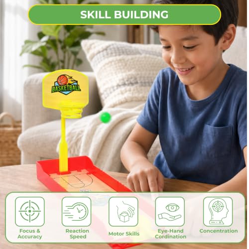 Image of RATNA'S Basketball Finger Board Game Tabletop & Miniature Gaming Pocket Basketball Set Travelling Toy for Kids 5+ Years