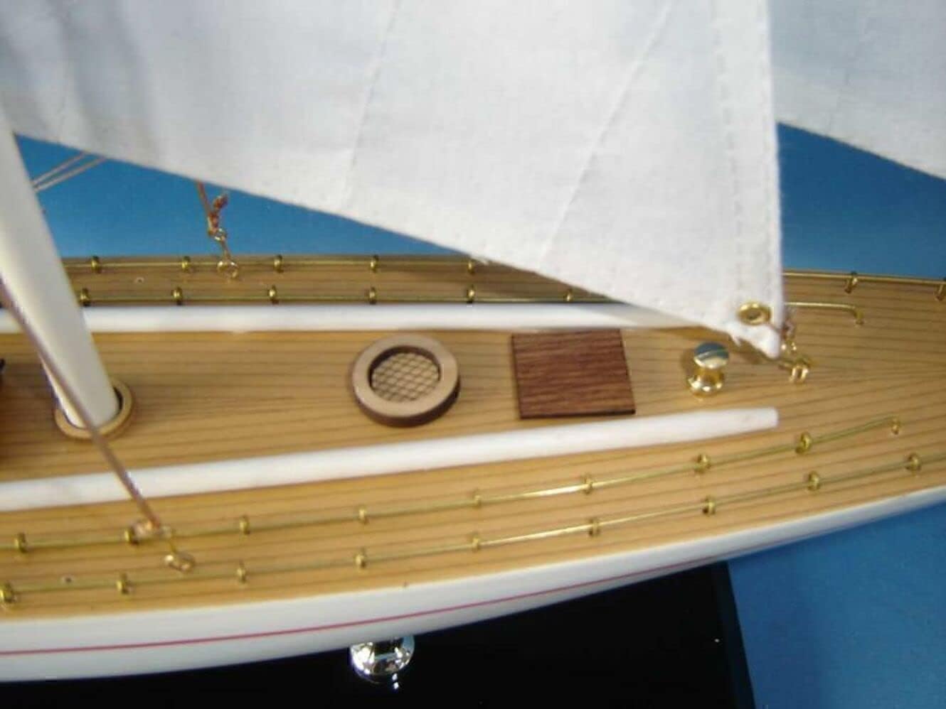 Hampton Nautical Enterprise Sailboat, Limited Edition, 27", blue, white