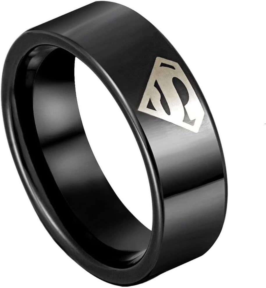 DILANCO Mens Rings Titanium Wedding Band 8mm in Comfort Fit Rings for Mens
