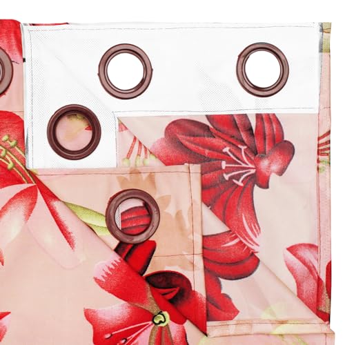 Image of Story@Home Door Curtains 7 feet Long Set of 2 | Floral Design | Polyester | Light Filtering Curtains | Curtains for Living Room | (118 x 215 cm, Pink) | Perfect for Home Decor