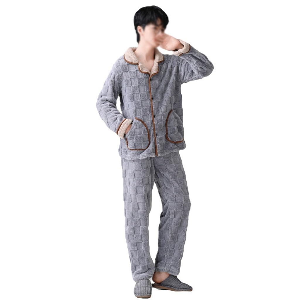 Pyjama en polaire corail homme contre le froid hivernal en taille XXL