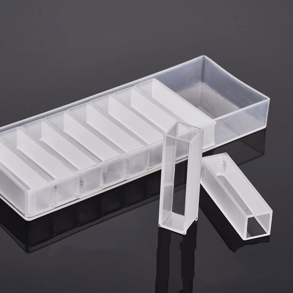 Lioaeust Cuvetta in vetro, adatta per spettrofotometro 751/722, percorso ottico 10 mm-50 mm in vetro ottico trasparente (10 mm)