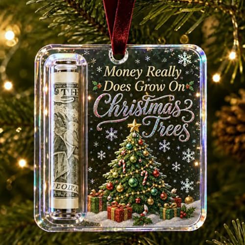 Christmas Money Holder for Cash, Holographic Finish Hanging Decor, # 3