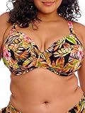 Elomi Damen Tiger Valley Uw Plunge Top Bikini, Schwarz, 40H