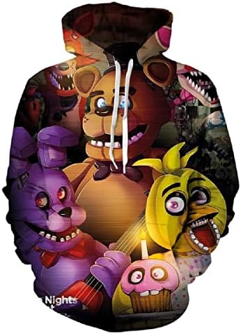 GINNIZORA Anime Hoodie Novelty Long Sleeved Sweatshirt 3D Printed Hoodies Pullover with Kangaroo Pocket for Men Women WYX-A3-L