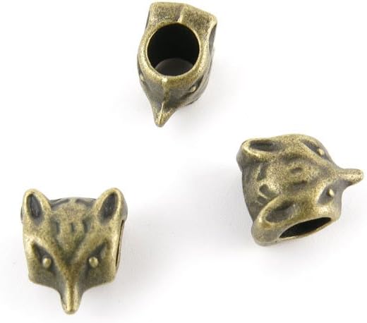 Fashion Jewelry Making Charms Wholesale Supplies Pendant Retro DIY Lots Schmuckteile Charme Jewellery Findings A3629 Big Hole Fox beads