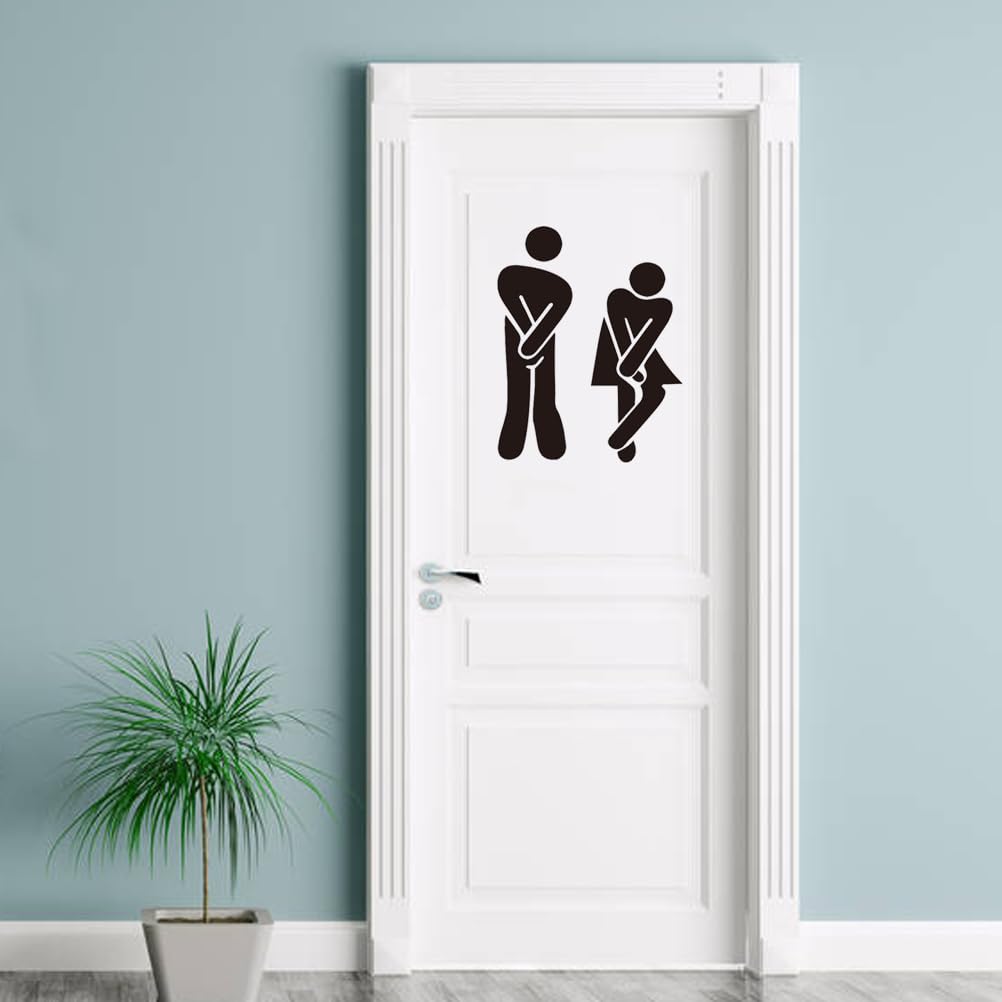 UKCOCO Della Toilette Per La Casa Divertenti Segni Della Porta Della Toilette Della Toilette Unisex Del Bagno Unisex Simboli Della Toilette Segni Divertenti Della