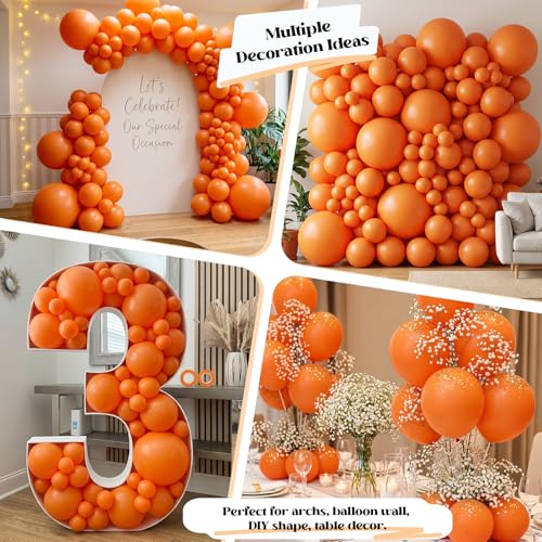 Image of Togvu Orange Balloons, 50Pack 5 Inch Small Mini Matte Orange Latex Party Balloons for Birthday Halloween Graduation Thanksgiving Baby Shower Wedding Party Decorations Supplies