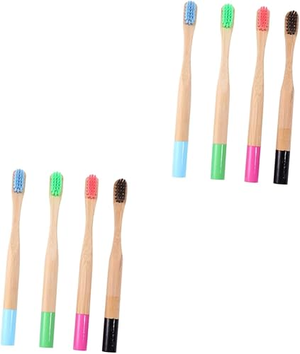 GLEAVI Cepillo de dientes de bambú, cepillo de dientes para bebés, cepillo de dientes para niños, cepillo de dientes, cuidado de las encías, cepillo