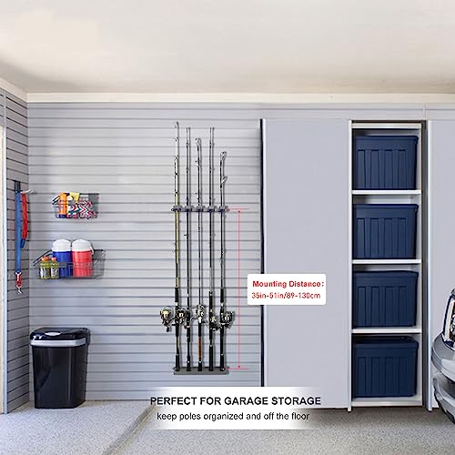 Support canne à pêche horizontal mural avec mousse de protection lot de 10 rangements