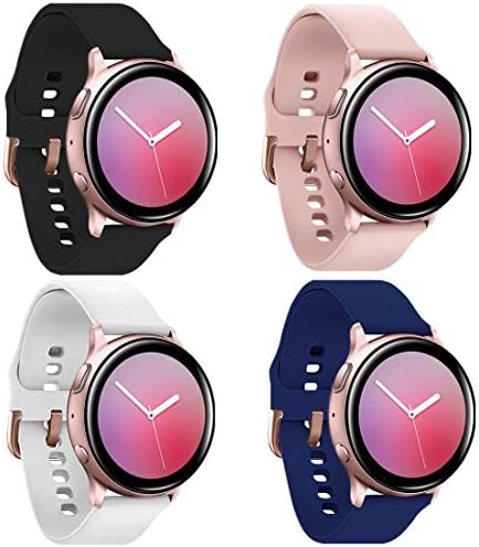 Amazon Com Teckmico Galaxy Watch Active Bands mm Quick Release Bands Compatible For Samsung Galaxy Watch Active 40mm Galaxy Watch 42mm Gear Sport With Rose Gold Watch Buckle Navy Blue Small Cell Phones Accessories