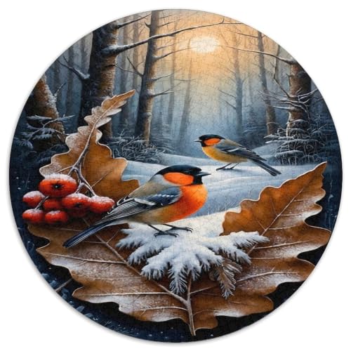 Puzzle de 1000 piezas para adultos: rompecabezas redondo de paisaje natural invernal