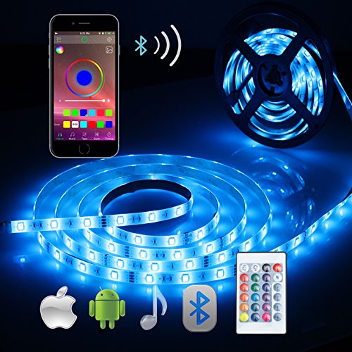 ALED LIGHT Bluetooth LED Strip Lights, 5050 16.4 ft/5 Meter 150 LED Stripes