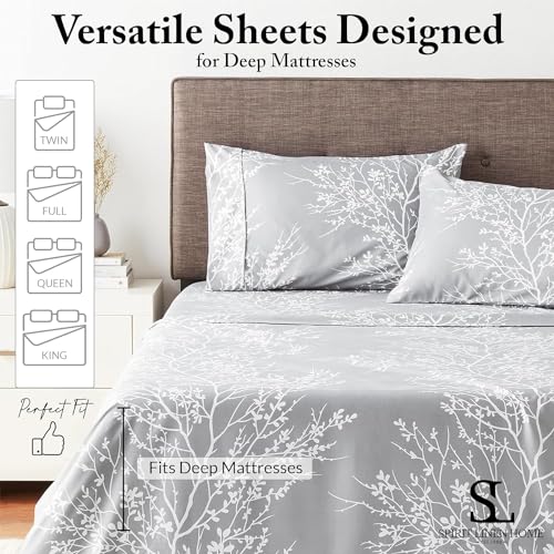 Spirit Linen Home 4PC-SHT-KI-BURGUNDY-2 King Size Sheets Set - Pure Microfiber 4 Piece Polyester Bed Sheets, Fitted Sheet & Pillow Cases - King Sheets For All Seasons thumb #4