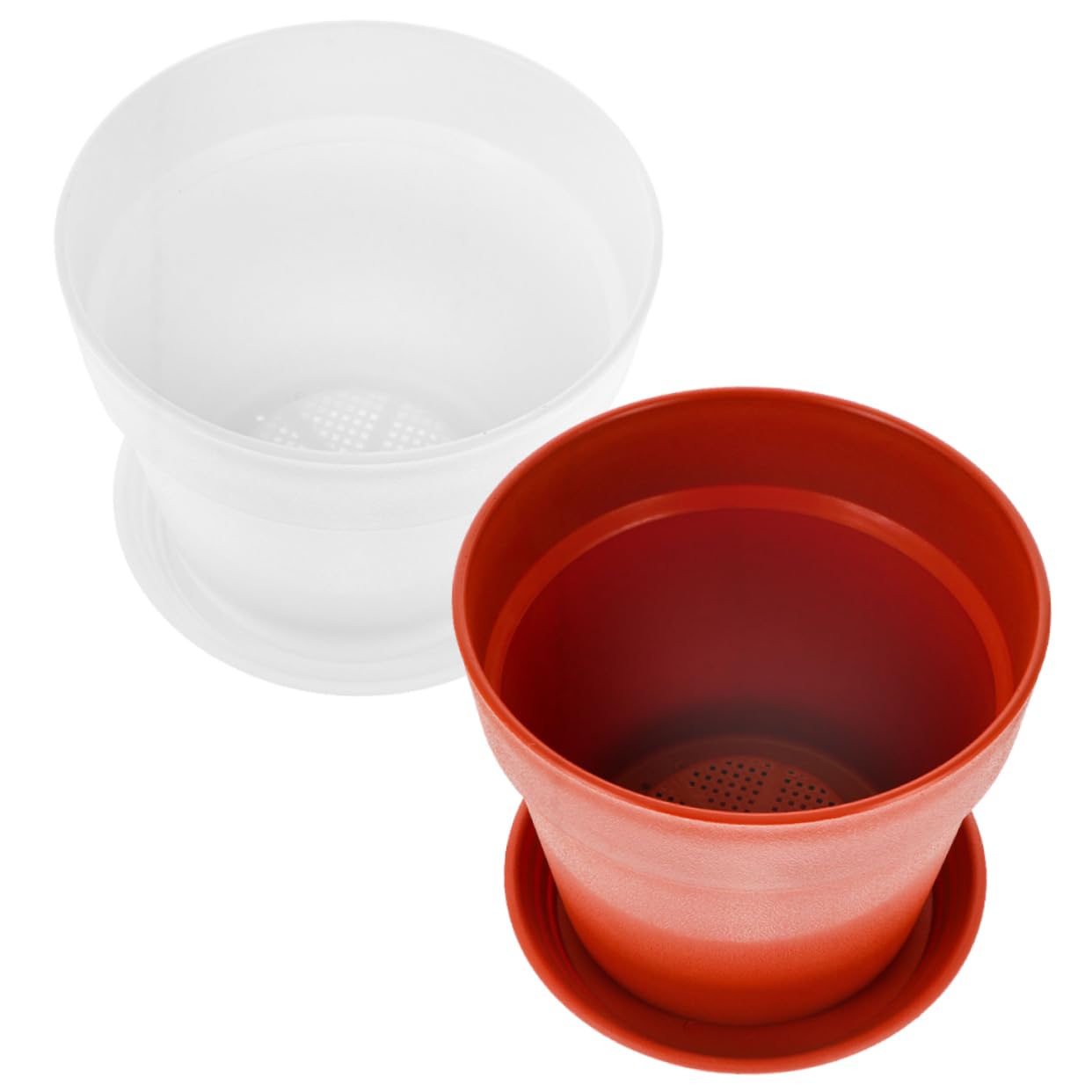 Toyvian 2 Ensembles Pot de Fleurs Plastique avec Soucoupe de Pots Ronds Simples et pour Fleurs et Légumes Utilisation Intérieure et Extérieure