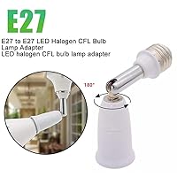 Vista 4 de Extensor de enchufe de luz E26/E27, adaptador de enchufe de bombilla de 5.5 pulgadas, flexible, ajustable, 180°, flexible, flexible, flexible
