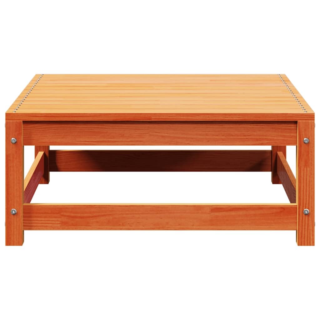 vidaXL Taburete de Jardín, Reposapiés Otomana de Palets, Mesa de Centro, Asiento para Patio Terraza, Madera Maciza de Pino Marrón Cera