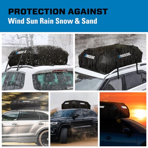 Reese 59006 Waterproof Rooftop Cargo Carrier Bag for Cars, SUVs or Trucks with/Without Roof Racks, 15 Cubic Feet, Heavy Duty 840D Abrasion-Resistant PVC Fabric with Anti-Slip Mat by Reese - Image 3