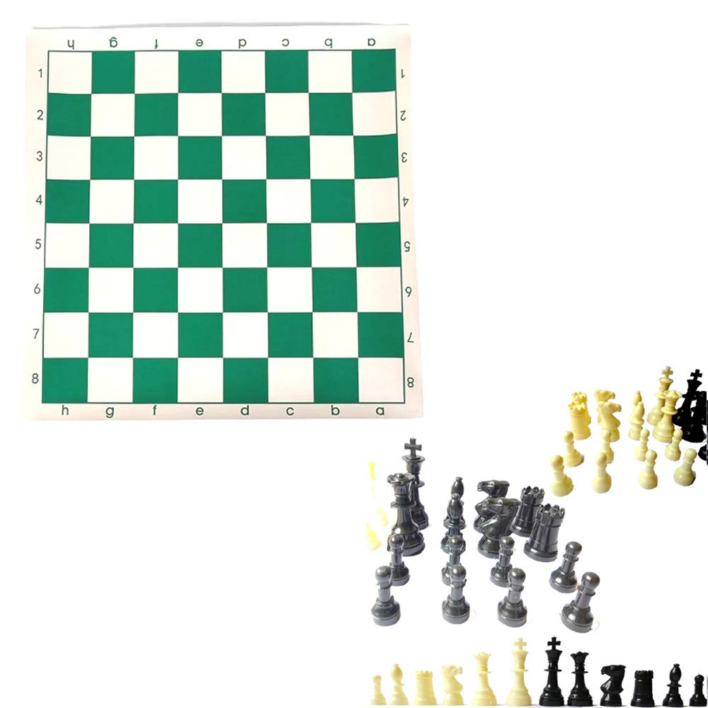 Unik Tournament Roll Up Vinyl Green Chess Mat With Plastic Chess Coins, For Kids & Adults (B07KF6J7QT) Amazon Price History, Amazon Price Tracker