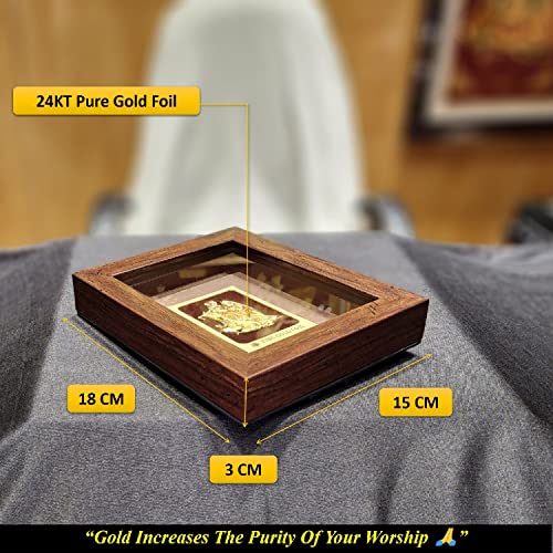 Image of Pk & Pk Jewellers Lord Radha Krishna with Peacock Oblong Photo Frame Tabletop | 24KT Pure Gold | Elegant Collection | Extra Mini Small Size (For Premium Gift, Temple, Table Decor, Home Decoration)