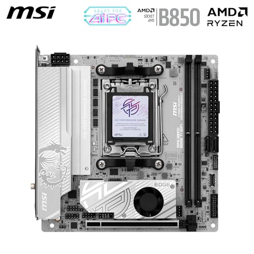Image of MSI MPG B850I Edge TI WiFi Motherboard, Mini-ITX, ATX - Supports AMD Ryzen 9000 /8000 /7000 Processors, AM5-90A SPS VRM, DDR5 Memory Boost (8200+MT /s OC), PCIe 5.0 x16, M.2 Gen5, Wi-Fi 7, 5G LAN