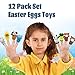 VEALIZUU 12 Pack Easter Eggs with Mini Plush Animals Finger Puppets Toys for Kids, Perfect for Easter Egg Hunt Game, Easter Party Favors, Easter Gift for Kids