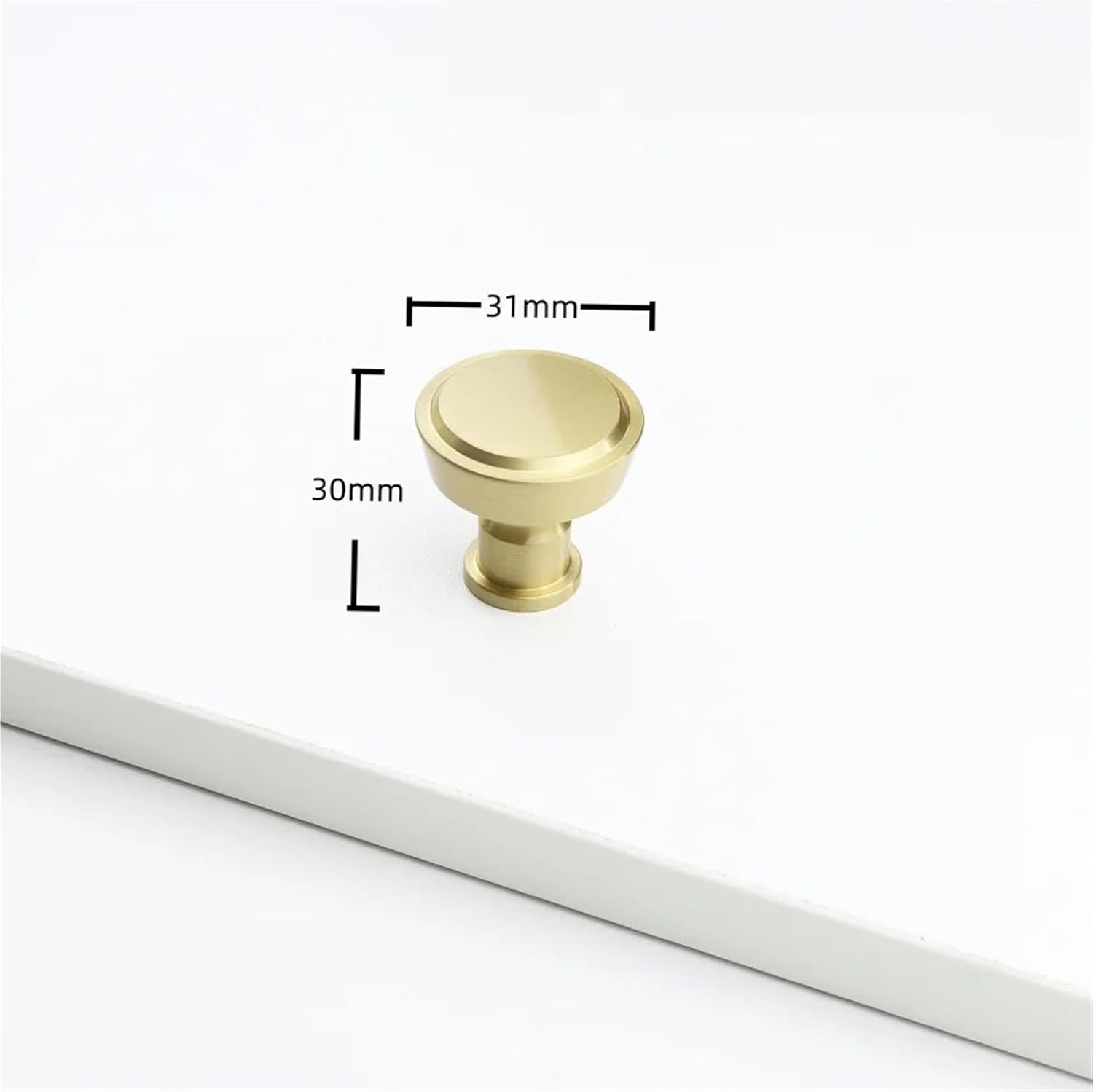 Solid Brass Textured Copper Drawer Furniture Handles Cabinet Door Hardware 1Pcs(017-Brass-D31mm)