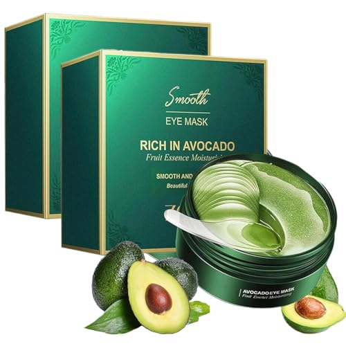 Mascarilla de Aguacate para Ojos con Colágeno y Té Verde: Combate las Ojeras y la Hinchazón, Suaviza las Líneas de Expresión y las Arrugas, Hidrata y Mejora la Piel Seca del Contorno de Ojos.