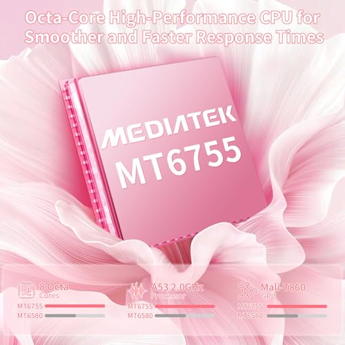 Image of 10.1 inch Android 12 Tablet, 4G LTE Dual SIM, 4GB RAM 32GB ROM, Octa-Core MT6755, 13MP Rear + 5MP Front Camera, 6000mAh Battery, 5-Point Touch, GMS Certified (Pink)