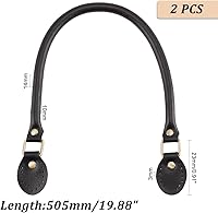 Vista 2 de PH PandaHall 2 piezas de 24.2 pulgadas de cuero para bolso de mano, Negro