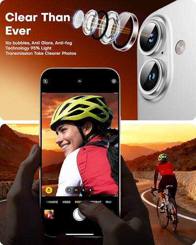 Image of TOCOL Camera Lens Protector for iPhone 17 Tempered Glass HD Individual Scratch Resistant Camera Cover Accessories Case Friendly 2 Pack(Clear)