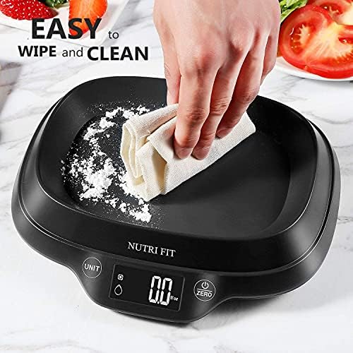 NUTRI FIT Digital Food Scale with Removable Bowl for Baking Cooking Dieting Max 11lb 0.1g Grams Backlight LCD Display Precise Weighting (Batteries Included)-Black 4 NUTRI FIT Digital Food Scale with Removable Bowl for Baking Cooking Dieting Max 11lb 0.1g Grams Backlight LCD Display Precise Weighting (Batteries Included)-Black