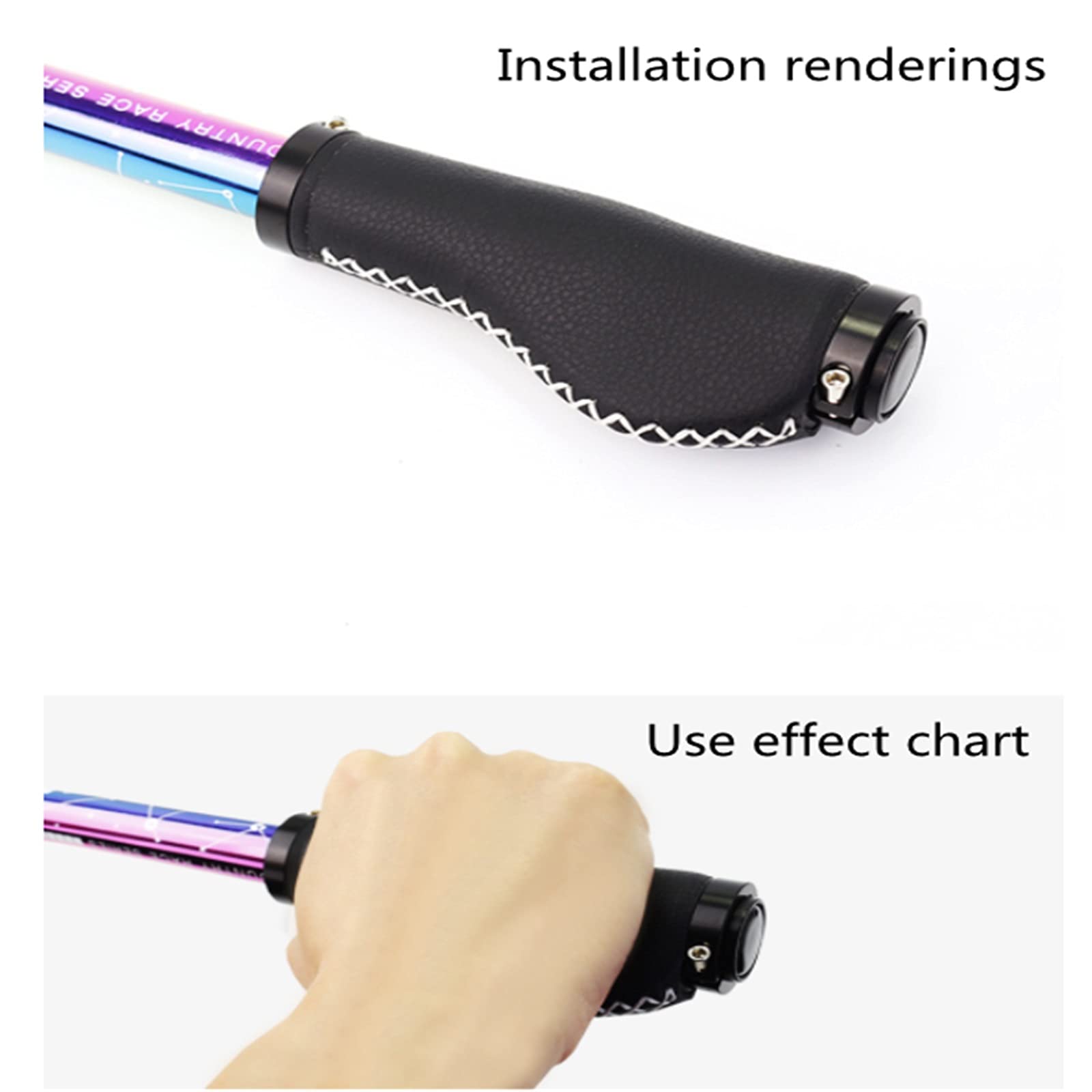 Poignée De Vtt Poignées Guidon Vélo VGEBY1 - Cuir PU Noir 137mm | Guidon 22.2mm | Confort Et Adhérence Grips Vélo