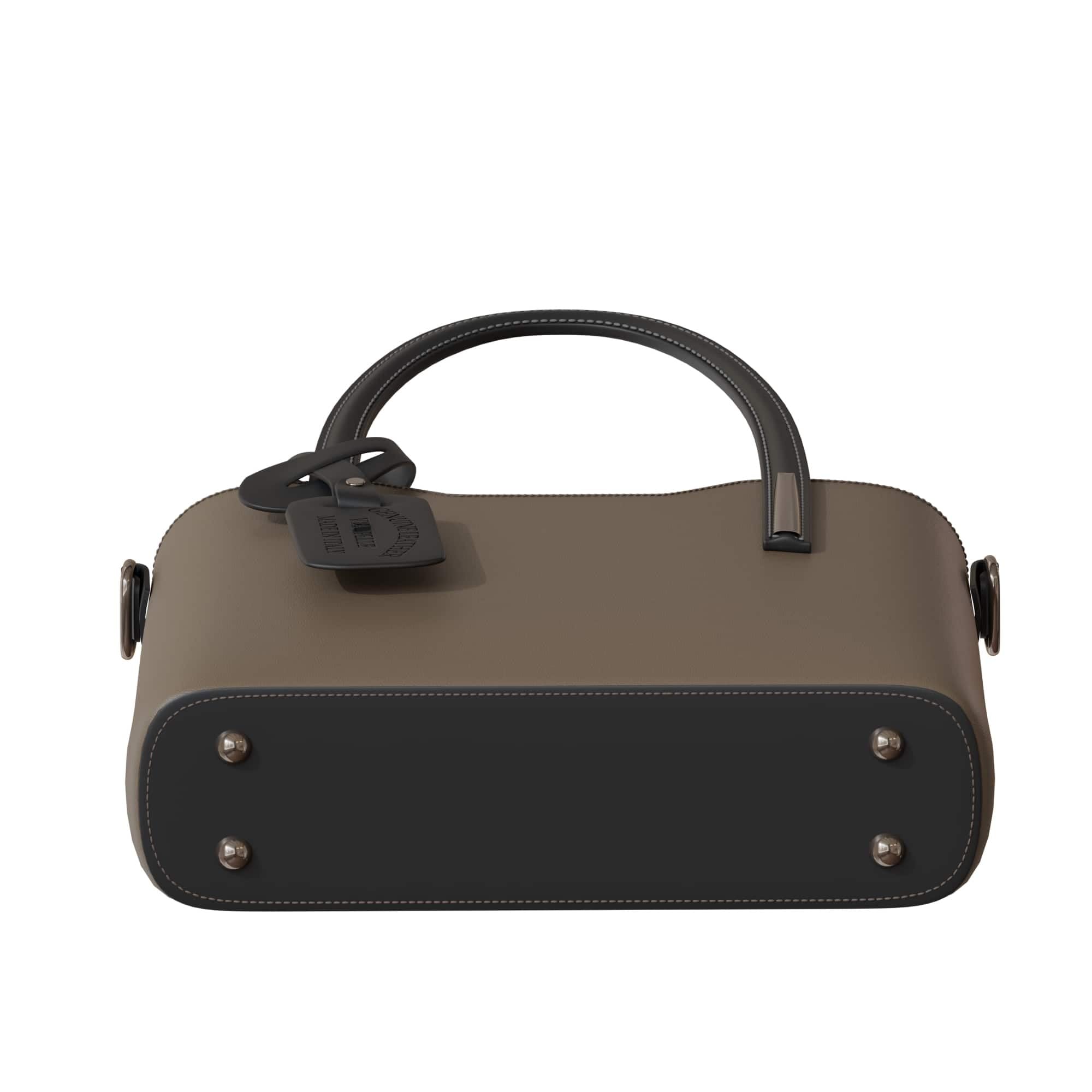 KMISSO Damen Handtasche Echtleder Made in Italy – elegante italienische Leder Schultertasche mit Henkel & abnehmbarem Schulterriemen – strukturierte Umhängetasche für Alltag, Büro & Freizeit