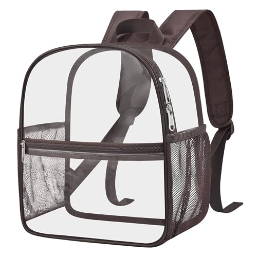 Image of Oraben Clear Backpack Stadium Approved, 12 x 6 x 11 in, Small Transparent Backpack Clear Bag for Concerts, Sports Events, Festivals, Travel, Waterproof PVC, Adjustable Straps