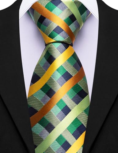 Image of Barry.Wang Men 6PCS Tie Silk Gift Necktie Clip Woven Tie Sets Party