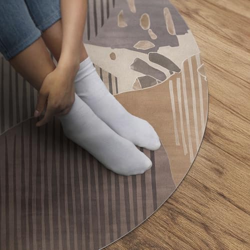 Tapis du sol vinyle rond anti-rayure pour protéger les parquets de salon
